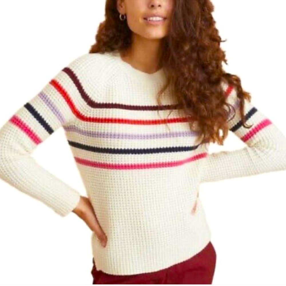 Marine Layer Women's Delaney Raglan Sweater Knitted Rainbow Pullover Size S